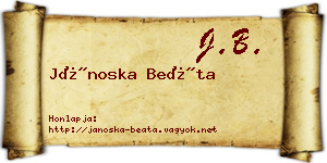 Jánoska Beáta névjegykártya