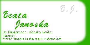 beata janoska business card