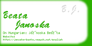 beata janoska business card